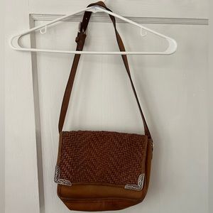 BRIGHTON genuine leather saddle bag cognac